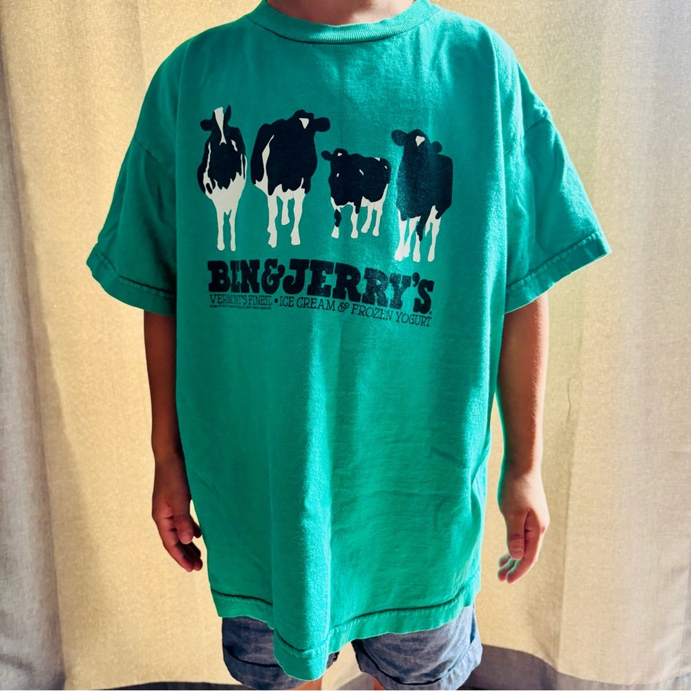 Vintage 1999 Ben & Jerry’s Ice Ice Cream Vermonts Finest Cow Shirt Kids Youth